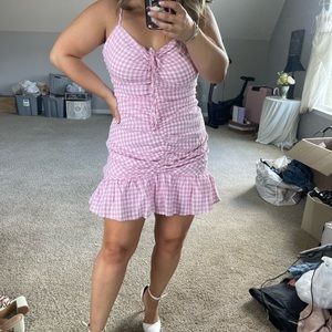 Barbie inspired Pink & White checkerboard dress
